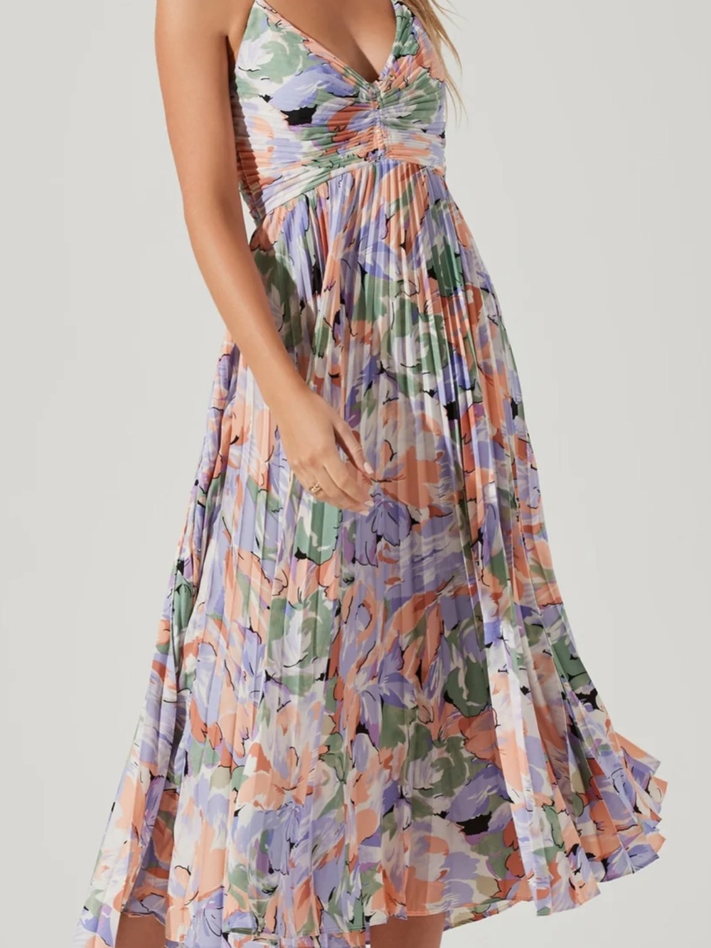 Floral Multicolor Midi Dress - Women's Summer Dress
